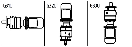 Монтажные позиции мотор-редуктора 3МПм–50. Фланцевое исполнение